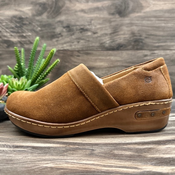 NIB Born Bailie Closed Back Clogs Brown Glazed Ginger Suede 8M 39 - Picture 5 of 12